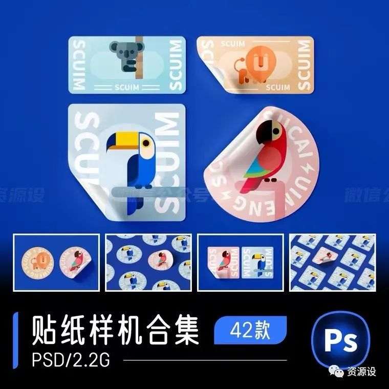 潮流不干胶贴纸样机合集【1265期】