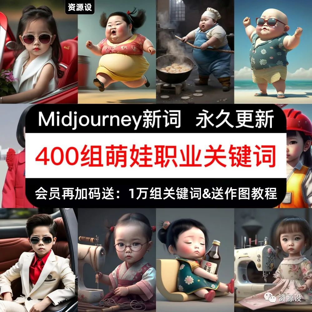 Midjourney萌娃职业绘画关键词400组提示词关键词【1400期】