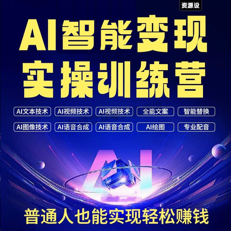 AI如何赚钱教程 AI智能变现实操训练 AI副业项目保姆级实战级教程【3003期】