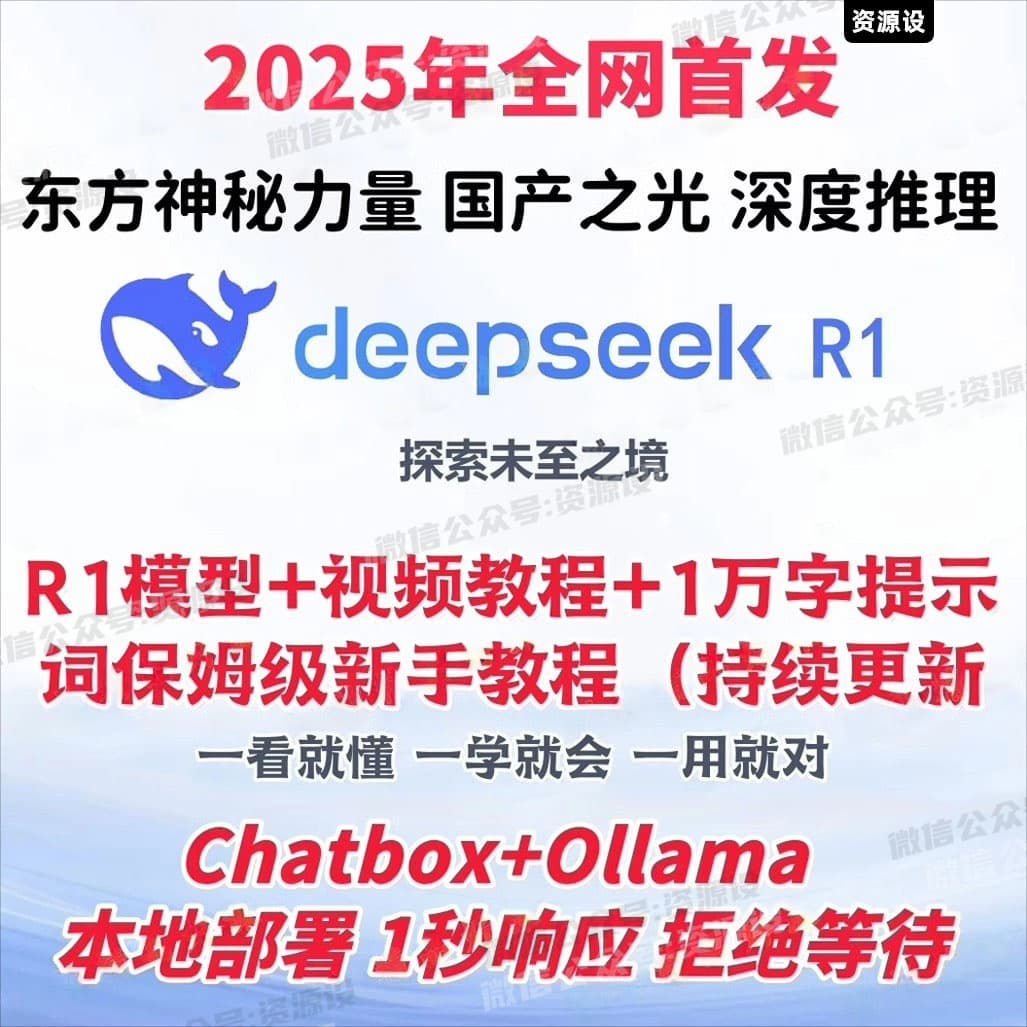 DeepSeek资料高性能深度思考免费AI模型教程本地部署视频教程DeepSeek软件教程DeepSeek R1 【3018期】
