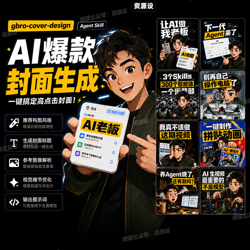 自媒体AI封面设计Skill封面设计AI封面文案排版Codex【3789期】